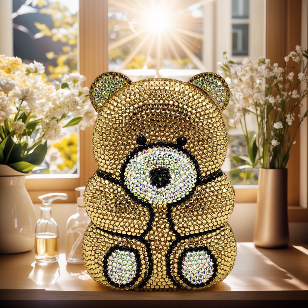 Luxury Bags Cute - Cute Bear Rhinestone Evening Bag Women