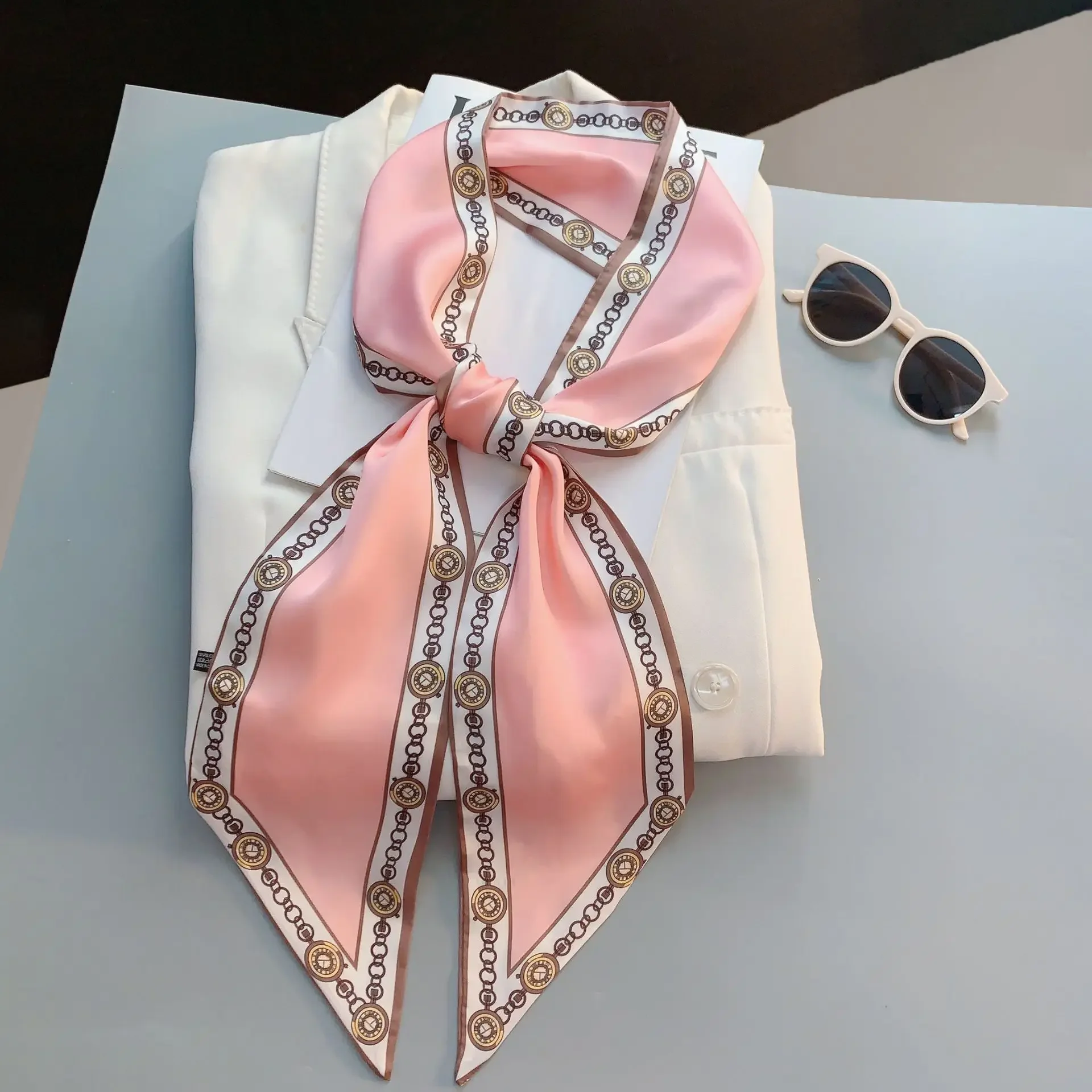 Design Print Skinny Scarf Plai - Luxury Bags Made recension och pris